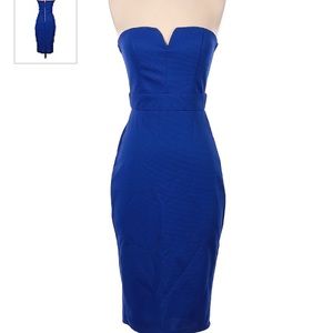 strapless blue Speechless cocktail dress